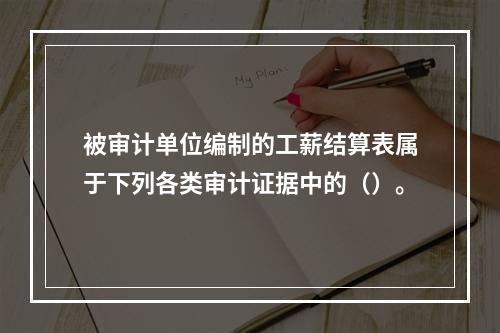 被审计单位编制的工薪结算表属于下列各类审计证据中的（）。