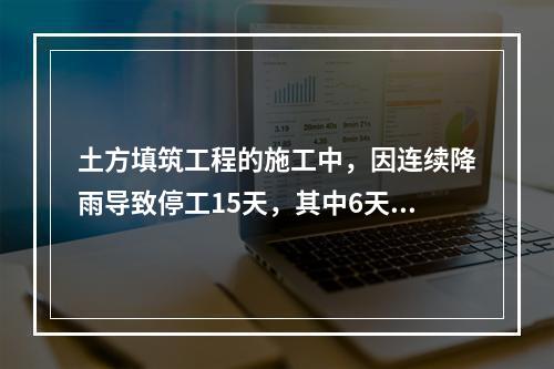 土方填筑工程的施工中，因连续降雨导致停工15天，其中6天的降