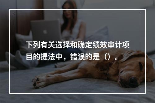 下列有关选择和确定绩效审计项目的提法中，错误的是（）。