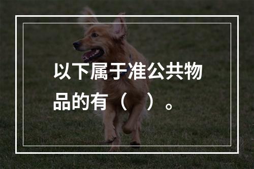 以下属于准公共物品的有（　）。