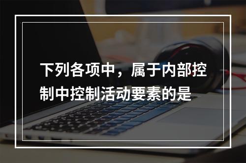 下列各项中，属于内部控制中控制活动要素的是