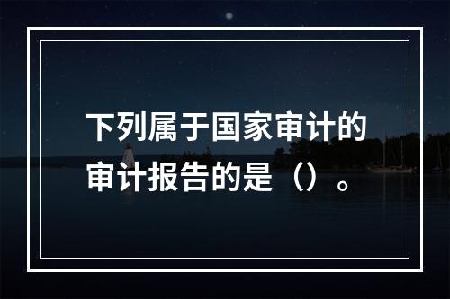 下列属于国家审计的审计报告的是（）。