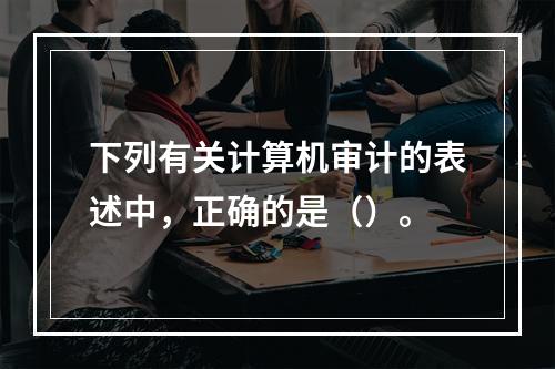 下列有关计算机审计的表述中，正确的是（）。