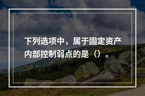 下列选项中，属于固定资产内部控制弱点的是（）。