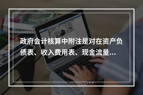 政府会计核算中附注是对在资产负债表、收入费用表、现金流量表等