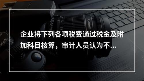 企业将下列各项税费通过税金及附加科目核算，审计人员认为不正确