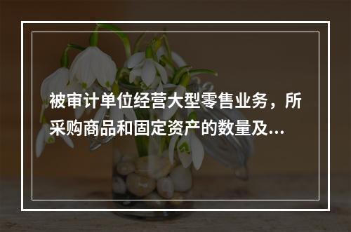 被审计单位经营大型零售业务，所采购商品和固定资产的数量及支付