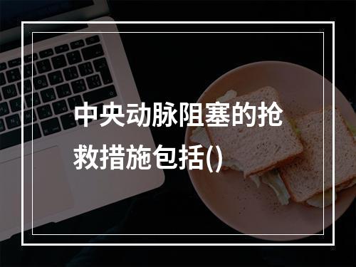 中央动脉阻塞的抢救措施包括()