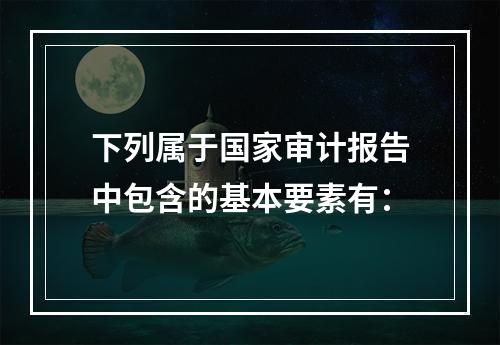 下列属于国家审计报告中包含的基本要素有：