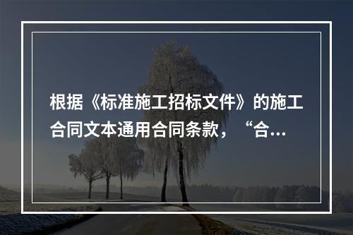 根据《标准施工招标文件》的施工合同文本通用合同条款，“合同进