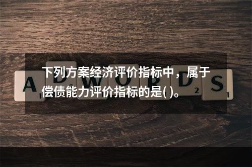 下列方案经济评价指标中，属于偿债能力评价指标的是( )。