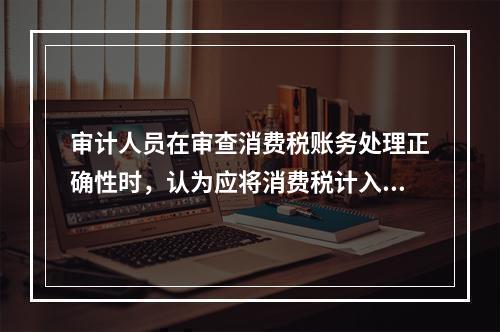 审计人员在审查消费税账务处理正确性时，认为应将消费税计入“税