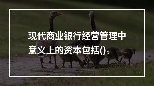 现代商业银行经营管理中意义上的资本包括()。