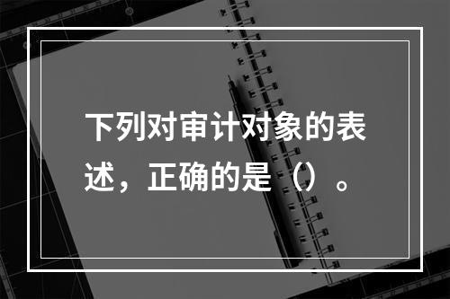 下列对审计对象的表述，正确的是（）。