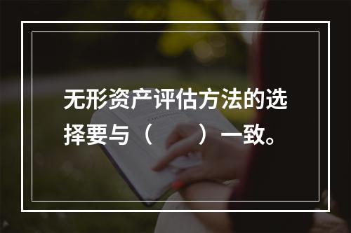 无形资产评估方法的选择要与（　　）一致。