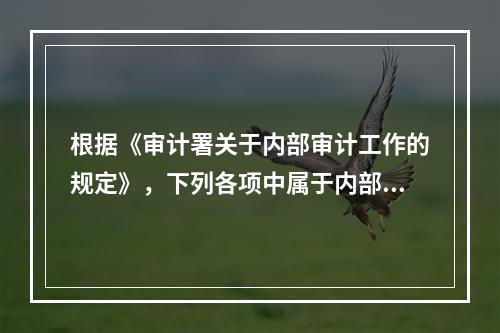 根据《审计署关于内部审计工作的规定》，下列各项中属于内部审计