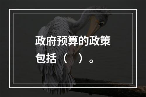 政府预算的政策包括（　）。