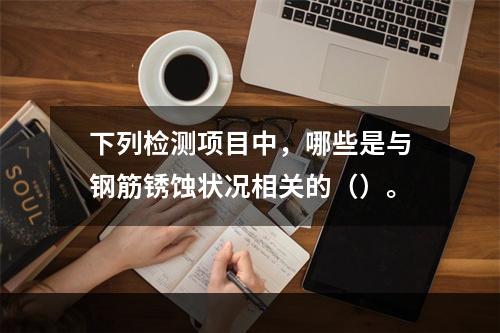 下列检测项目中，哪些是与钢筋锈蚀状况相关的（）。