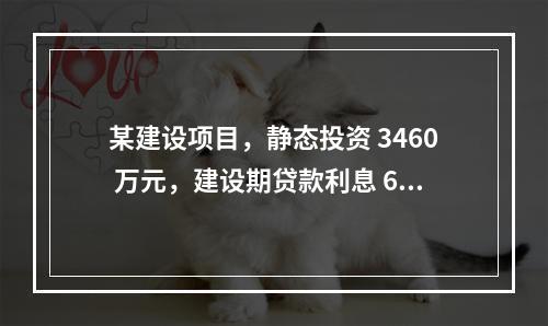 某建设项目，静态投资 3460 万元，建设期贷款利息 60