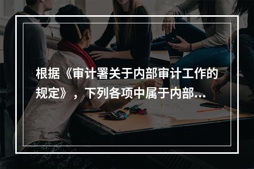 根据《审计署关于内部审计工作的规定》，下列各项中属于内部审计