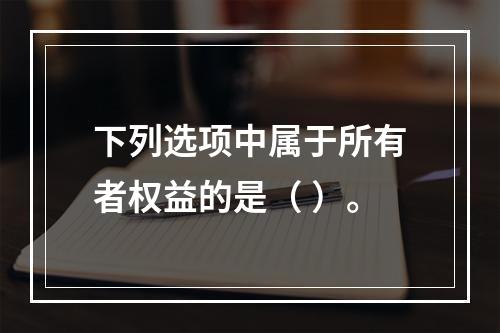 下列选项中属于所有者权益的是（ ）。