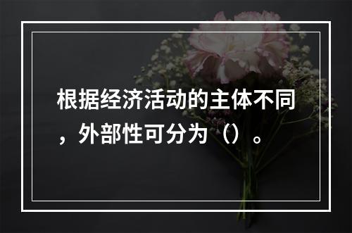 根据经济活动的主体不同，外部性可分为（）。