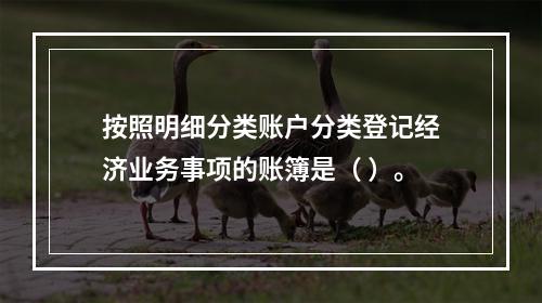 按照明细分类账户分类登记经济业务事项的账簿是（ ）。