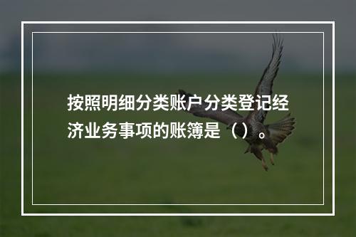 按照明细分类账户分类登记经济业务事项的账簿是（ ）。