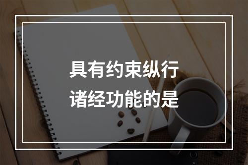 具有约束纵行诸经功能的是