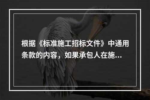 根据《标准施工招标文件》中通用条款的内容，如果承包人在施工过