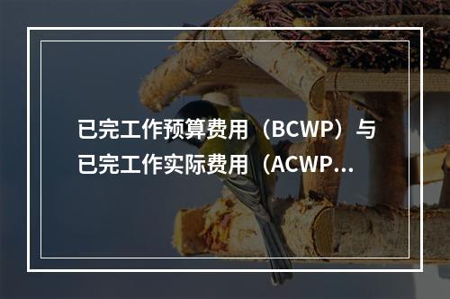 已完工作预算费用（BCWP）与已完工作实际费用（ACWP）的