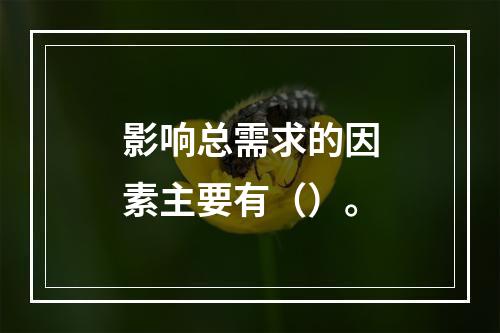 影响总需求的因素主要有（）。