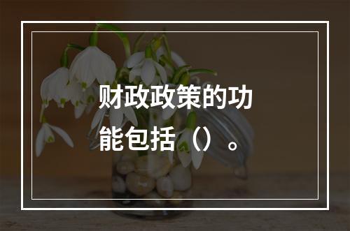 财政政策的功能包括（）。