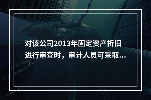 对该公司2013年固定资产折旧进行审查时，审计人员可采取的实