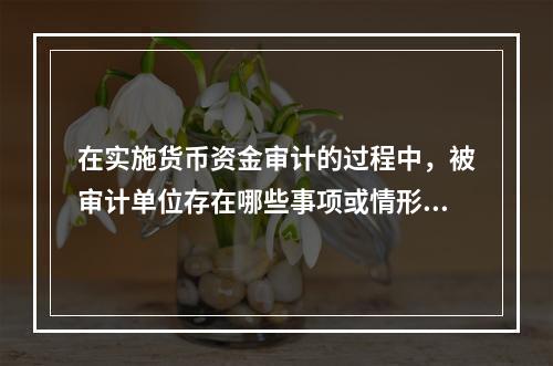 在实施货币资金审计的过程中，被审计单位存在哪些事项或情形，审