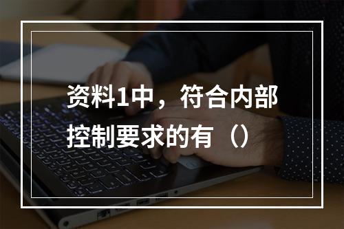 资料1中，符合内部控制要求的有（）