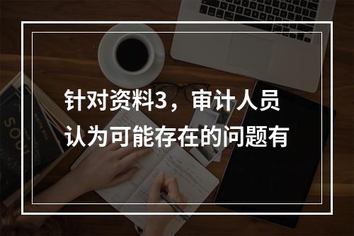 针对资料3，审计人员认为可能存在的问题有