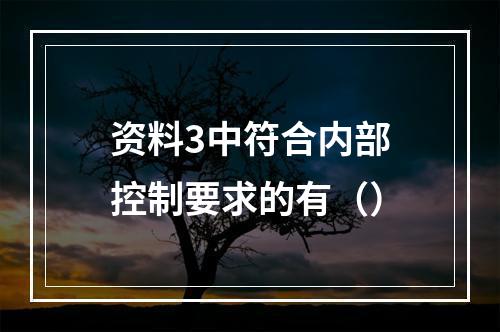 资料3中符合内部控制要求的有（）