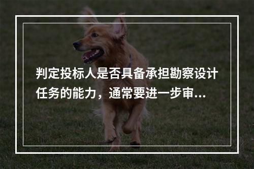 判定投标人是否具备承担勘察设计任务的能力，通常要进一步审查投