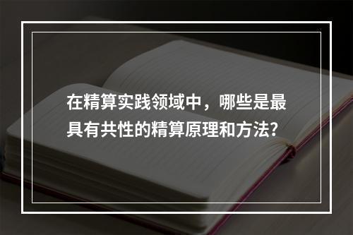 在精算实践领域中，哪些是最具有共性的精算原理和方法？