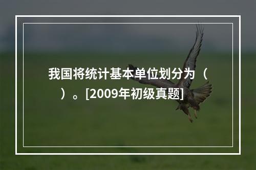 我国将统计基本单位划分为（　　）。[2009年初级真题]