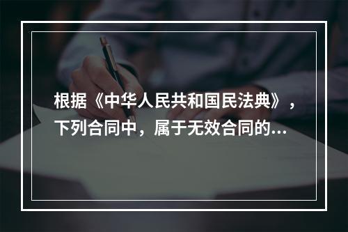 根据《中华人民共和国民法典》，下列合同中，属于无效合同的有（