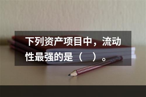 下列资产项目中，流动性最强的是（　）。