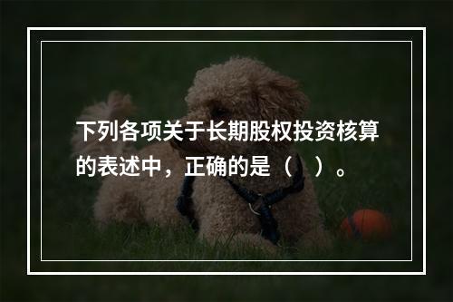 下列各项关于长期股权投资核算的表述中，正确的是（　）。