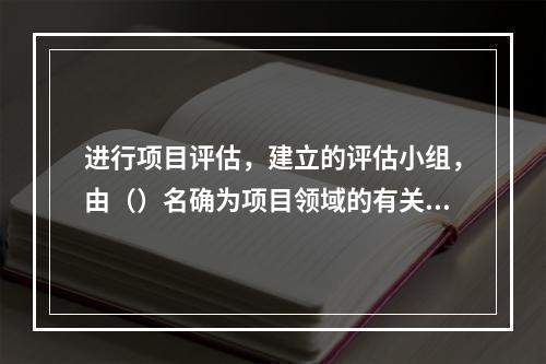 进行项目评估，建立的评估小组，由（）名确为项目领域的有关专家