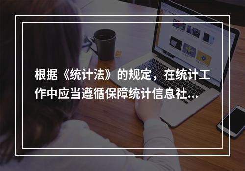 根据《统计法》的规定，在统计工作中应当遵循保障统计信息社会