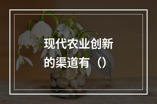 现代农业创新的渠道有（）