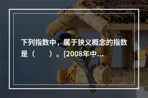 下列指数中，属于狭义概念的指数是（　　）。[2008年中级