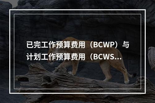 已完工作预算费用（BCWP）与计划工作预算费用（BCWS）之