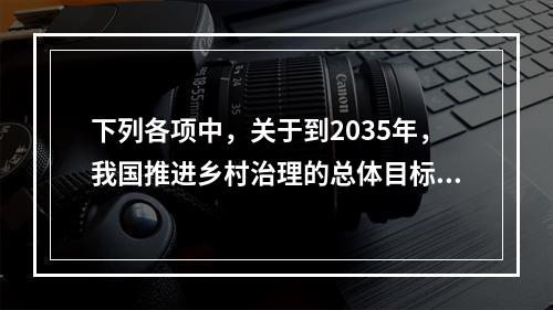 下列各项中，关于到2035年，我国推进乡村治理的总体目标的说